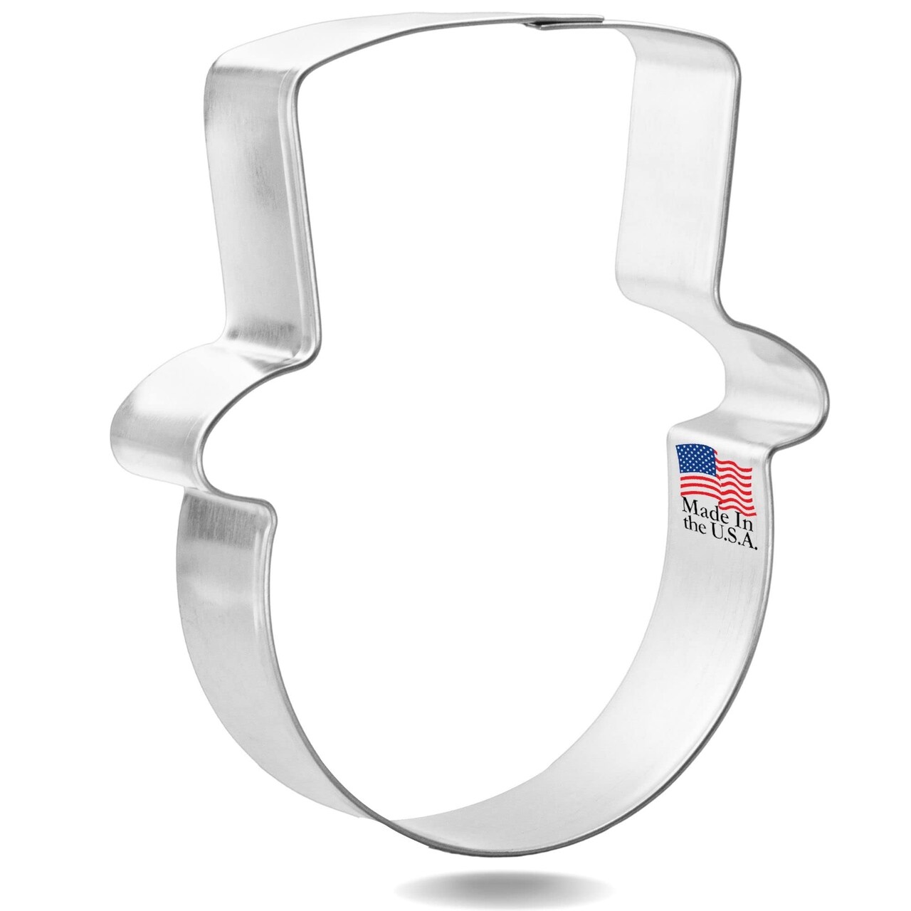 Snowman Face With Hat Cookie Cutter 3.75 in B1583, CookieCutter.com, Tin Plated Steel, Handmade in the USA